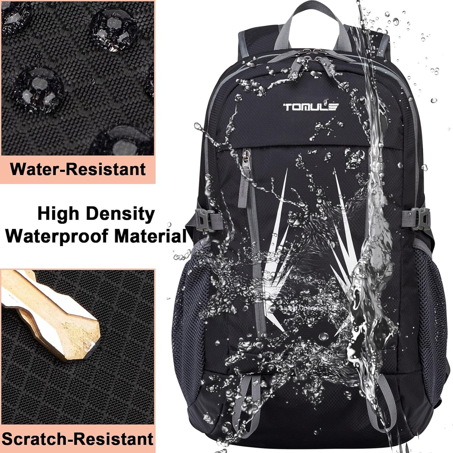 Day Hiking Backpack - Small Waterproof Travel Backpack for Women, 40L